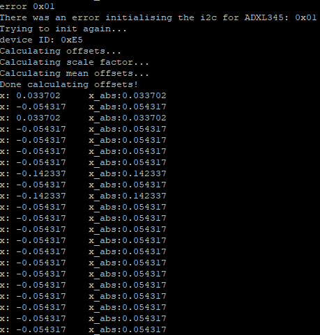 adxl correct output