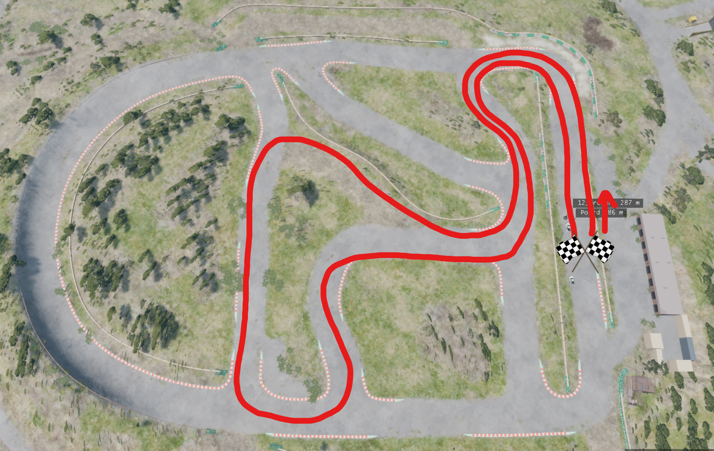 racetrack lap red