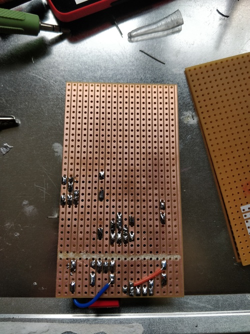 lowpass filter on stripboard back