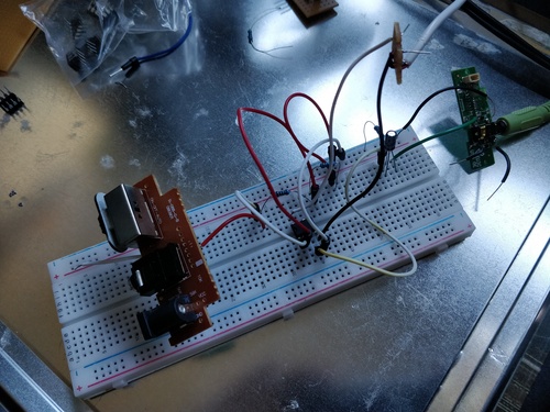 breadboard filter circuit with amplifier