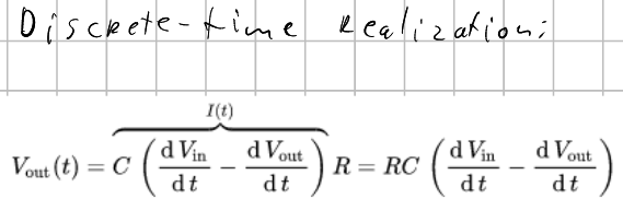 highpass discrete time realization