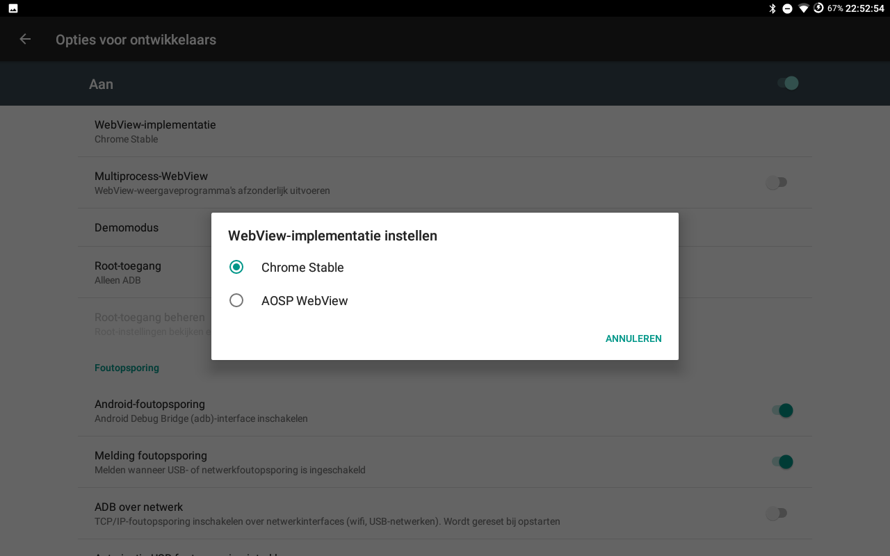 changing default webview