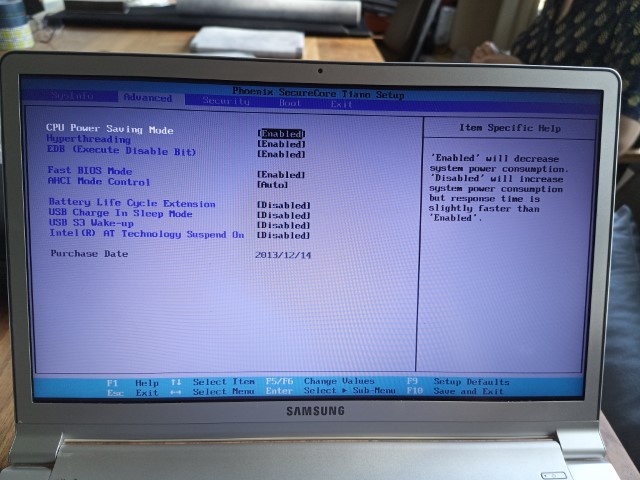 accessing the bios