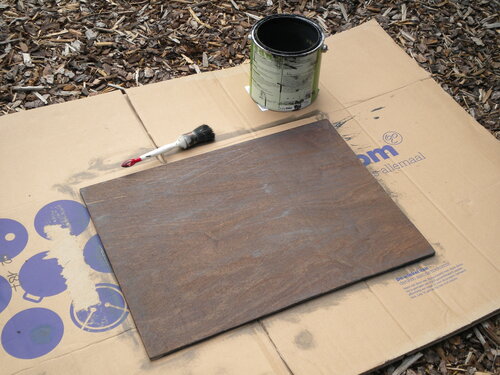 Platform stained with black woodstain