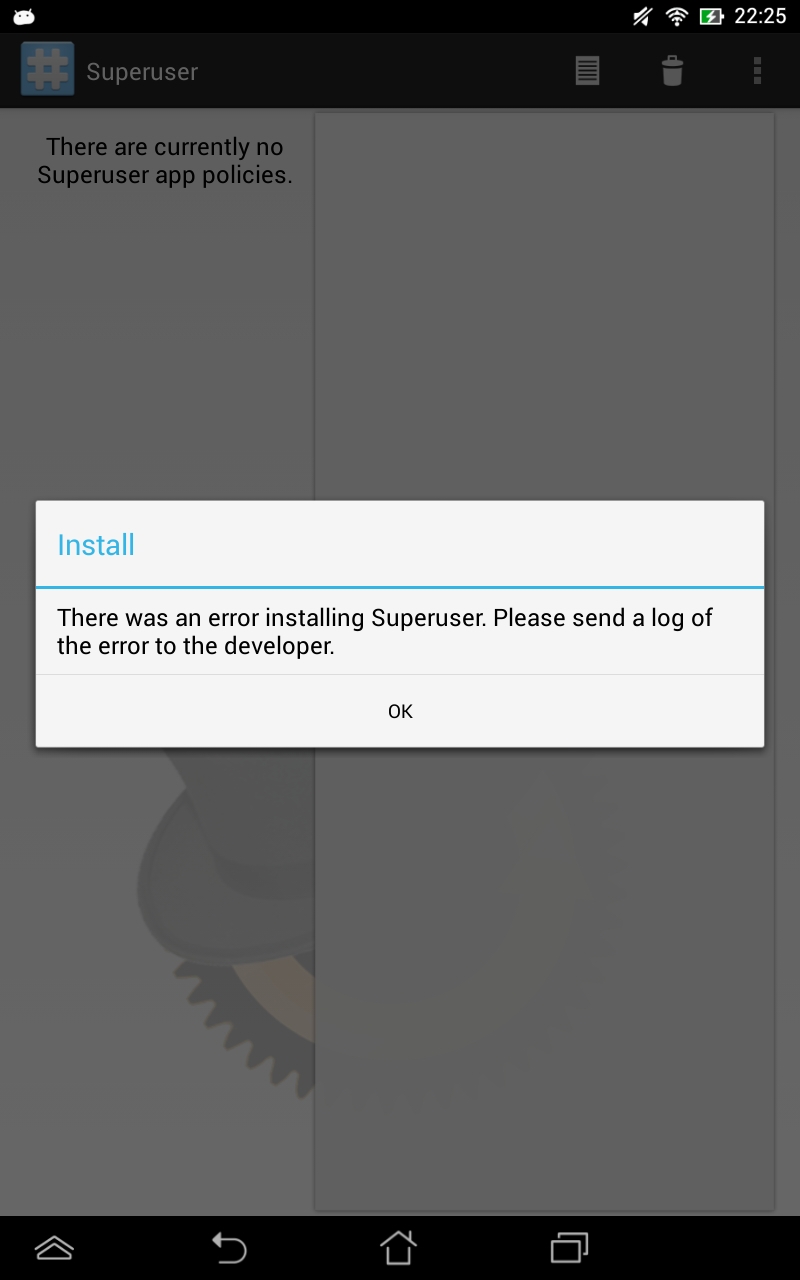 memo pad 7 superuser error message