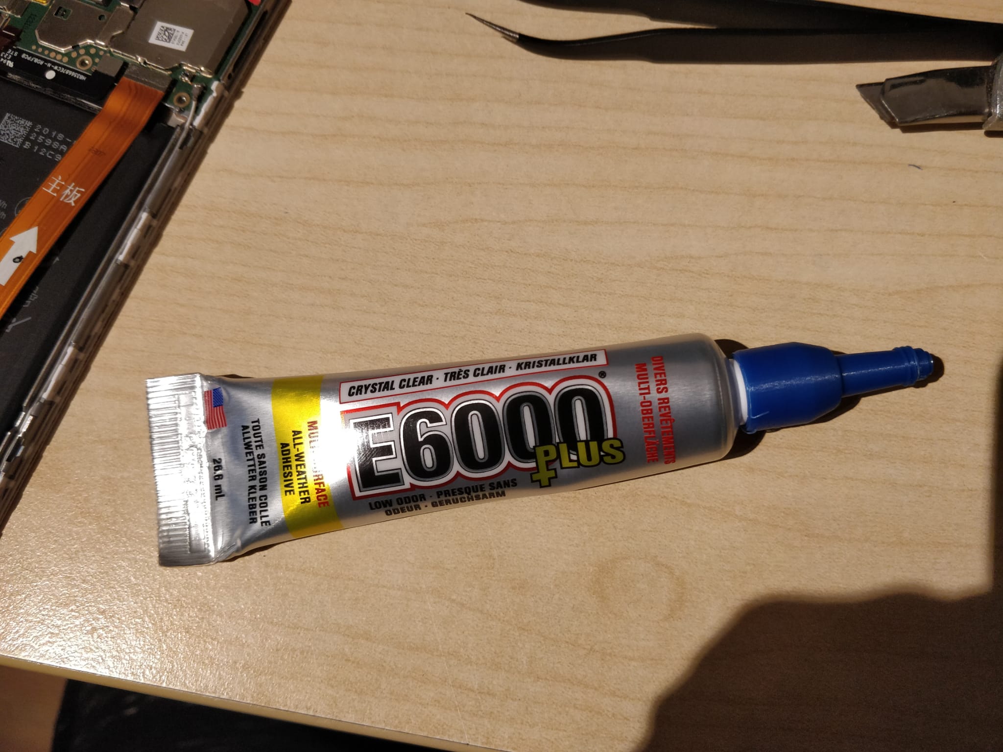 e6000+ glue with 3d printed tip