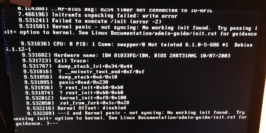 GParted kernel panic