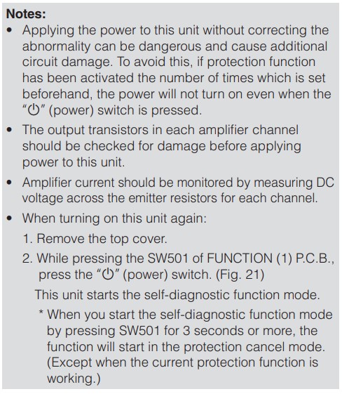 note on canceling protection function