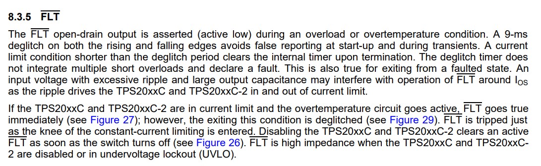 USB power switch fault description